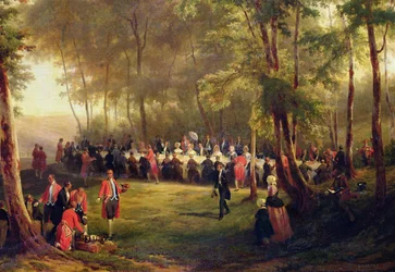 Almuerzo ofrecido por Luis Felipe para la Reina Victoria en el Bosque de Eu, 6 de septiembre de 1843, 1844 (detalle)